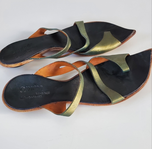 Cydwoq BAZAAR Handmade Leather Slide Toe Loop Sandals Size 41 US 10 - Picture 4 of 15